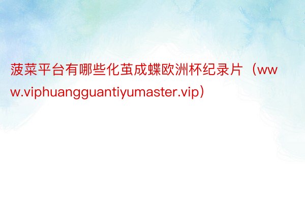 菠菜平台有哪些化茧成蝶欧洲杯纪录片（www.viphuangguantiyumaster.vip）